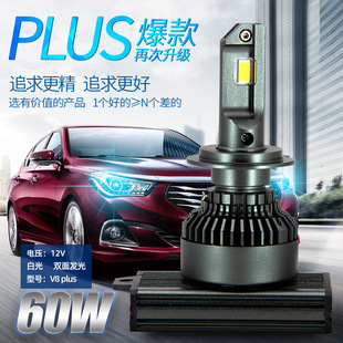 石欄汽車LED大燈燈泡高亮12V改裝 9005H1H7H11HS1D2遠(yuǎn)近光一體9012
