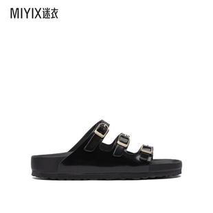 春夏新品 Fresh Birkenstock勃肯 Florida 黑色皮質涼鞋 女款