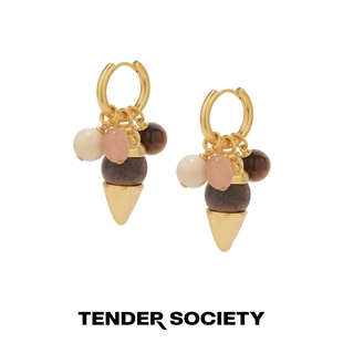 Tender 小眾設計耳環女 SocietyVoyage度假木珠陶罐串珠耳環新款