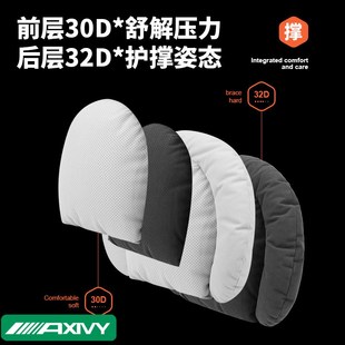 Axivy汽配汽車頭枕腰靠套裝 雙層解壓護頸枕高級車用靠枕腰靠