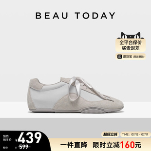 復古阿甘鞋 BeauToday芭蕾風德訓鞋 平底運動休閑鞋 夏季 女2025新款