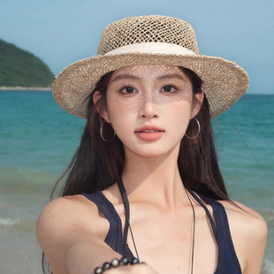 度假風素圈耳環女方圓臉輕奢高級感夸張耳飾海邊拍照夏天獨特配飾