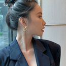 純銀針金色圈圈耳環(huán)女輕奢耳飾品耳釘獨特2025新款 高級感耳圈 爆款