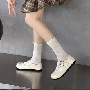 內增高小皮鞋 2025春新款 女圓頭淺口單鞋 日系厚底瑪麗珍皮鞋