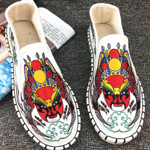 男女潮鞋 休閑透氣冷粘帆布鞋 布撲刺繡老北京手工鞋 江南色鬼布鞋