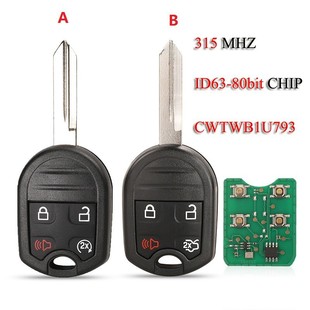 適用于福特4鍵直板鑰匙315MHZID63 80bitChipCWTWB1U793