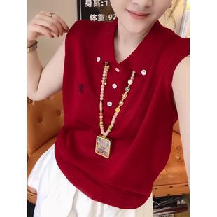 上衣 刺繡大碼 奧特萊斯清倉品牌尾貨撿漏冰絲Polo領針織短袖 女夏季