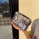 簡約可愛黑色網紗kitty化妝包便攜大容量收納包手拿補妝包耐臟