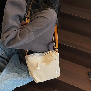 時尚 休閑百搭帆布包夏季 通勤單肩斜挎包 輕便小包包女2025新款 韓版