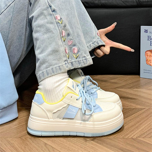 女新款 厚底板鞋 爆款 百搭輕便網(wǎng)鞋 2025夏季 回力原創(chuàng)網(wǎng)面透氣小白鞋