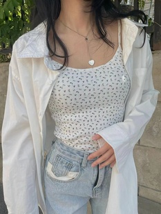 百搭短款 Brandy 修身 bm風(fēng)甜辣碎花小吊帶女外穿夏季 辣妹打底 Girl
