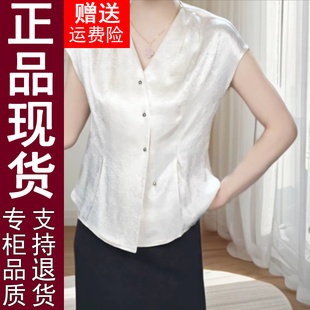 輕薄透氣短袖 開(kāi)衫 減齡上衣女襯衫 原版 時(shí)尚 媽媽裝 新款 正品 2025夏季