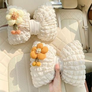 汽車頭枕護(hù)頸枕夏季 通用女神 網(wǎng)紅可愛車內(nèi)靠枕座椅腰靠墊一對(duì)四季