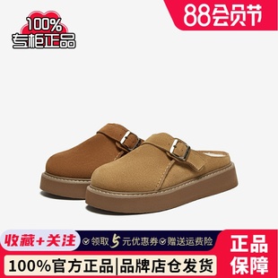 厚底圓頭女休閑單鞋 拖鞋 BG133AH5 復(fù)古舒適勃肯鞋 百思圖2025春新款
