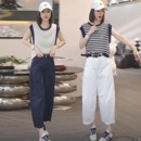 飛袖 冰絲小衫 九分氣球褲 爆款 套裝 兩件套女裝 時尚 巨好看夏季