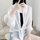 短款 夏季 雪紡薄款 七分防曬服襯衫 防曬衣女開衫 披肩女時尚 外搭新款