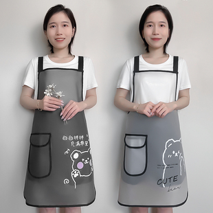 免洗圍裙女家用廚房防水防油餐飲專用做飯圍腰2025新款 年輕工作服