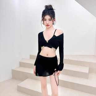 純欲風分體泳衣女四件套性感顯瘦遮肉保守少女學生ins比基尼泳裝