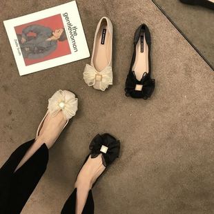 平底單鞋 淺口軟底一腳蹬女鞋 女時尚 女夏季 厚底超軟寬腳豆豆鞋 新款