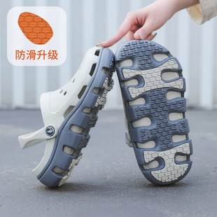 女夏季 女涼鞋 包頭拖鞋 軟O底海邊沙灘鞋 外穿防滑大碼 橡膠底洞洞鞋