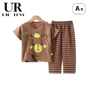 中大童夏純棉a類家居服兒童睡衣套裝 三折品牌特價(jià) 清倉撤柜親子裝