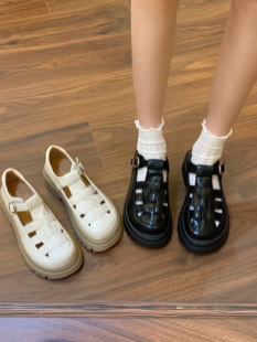 女2025夏季 英倫風(fēng)松糕厚底休閑單鞋 季 豬籠鞋 新款 編織羅馬包頭涼鞋