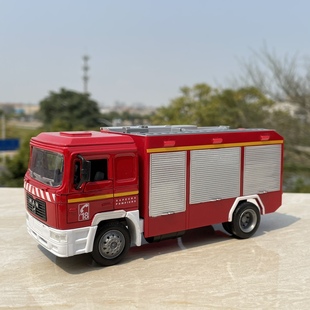 散貨1 合金汽車模型 43曼MAN消防車