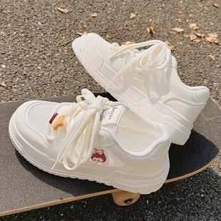 女2025新款 透氣小白鞋 網鞋 網面鞋 板 夏季 子百搭小眾配裙子 女鞋