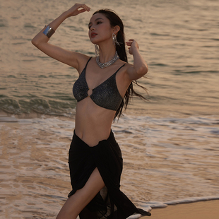 泳衣女分體三件套2025新款 高級感溫泉海邊度假風性感比基尼游泳裝