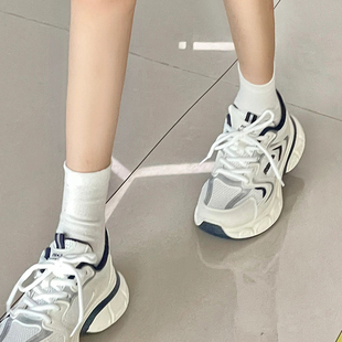 女款 透氣厚底輕便增高休閑百搭運動鞋 2025新款 春款 女鞋 人本老爹鞋