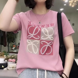 時尚 爆款 遮肚子減齡上衣 t恤女夏裝 外貿品牌清倉撿漏洋氣純棉短袖