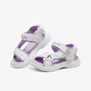 閃燈魔術(shù)貼復(fù)古沙灘涼鞋 Skechers 女童時(shí)尚 新款 斯凱奇正品