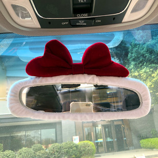 飾品女 可愛蝴蝶結車內倒車鏡保護套電轎車裝 汽車后視鏡裝 飾套韓版