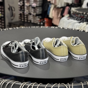 匡威Converse新款 A12815c 男女情侶運動輕便透氣黑色低幫皮面板鞋