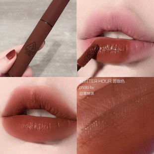 3ce唇釉bitter hour苦咖色顯白口紅鏡面平價學生女奶油棕奶茶肉桂