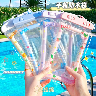 手機防水袋可觸屏游泳氣囊漂流水上樂園潑水潛水專用袋防水手機套