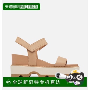 sorel女式 純米色 Joanie Y型系帶楔形涼鞋 漂白陶瓷色 自營