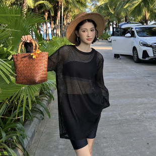分體泳衣女高級感大碼 長袖 顯瘦泡溫泉海邊度假游泳衣 爆款 2025新款