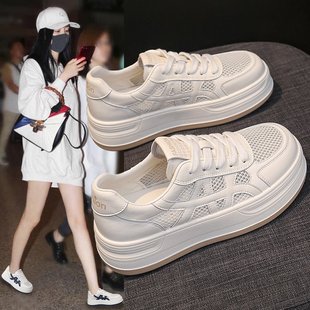 女透氣網(wǎng)面2025新款 板鞋 夏季 配裙子軟底薄款 鏤空大網(wǎng)眼小白鞋 網(wǎng)鞋