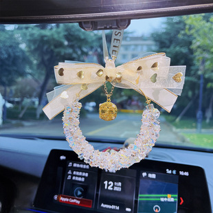 汽車掛件車載香薰車內吊飾水晶高級感后視鏡裝 飾吊墜車用掛飾淡香