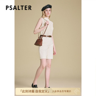 女2025春新款 休閑五分短褲 褲 PSALTER詩(shī)篇高腰顯瘦寬松闊腿西裝