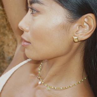 WEARRING度假風小隕石耳釘2025新款 簡約青蛇小眾不規則肌理感耳環