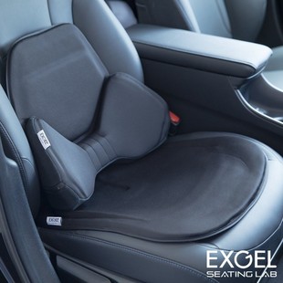 EXGEL汽車坐墊 緩解疲勞 腰靠 支撐護(hù)腰 透氣靠墊 乳膠 日本直郵