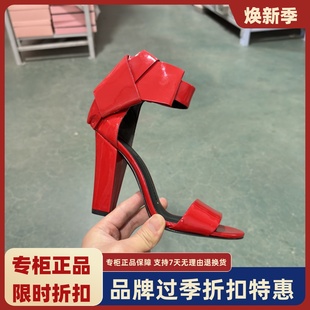 春夏蝴蝶結高跟粗跟一字帶女涼鞋 露娜女鞋 SLP317056 LUNA STELLA