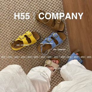 4cm休閑可調(diào)節(jié)百搭度假風(fēng) 二字博肯涼鞋 H55女鞋 西西里晚風(fēng)｜牛皮版