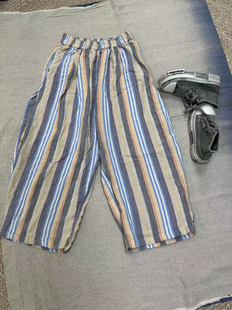 6351做舊純亞麻 休閑褲 闊腿褲 寬松大碼 春夏 長褲 花社正品