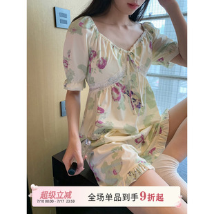 夏季 馨幫幫Bra 套裝 花朵睡衣褲 舒適親膚家居服女可外穿 2023年新款
