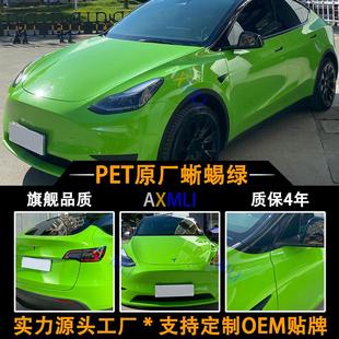 電動摩托車身貼膜改裝 PET原廠蜥蜴綠色汽車改色貼膜全車個性 改裝