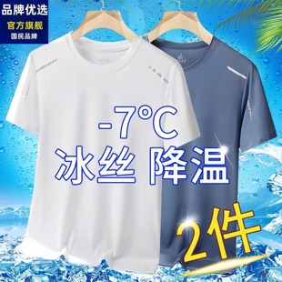 T恤男潮流百搭透氣休閑上衣男 冰絲速干短袖 品牌優選夏季 新款