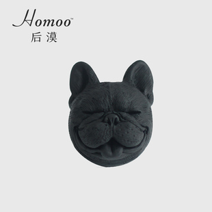 Homoo沙皮狗汽車出風口裝 飾小擺件黑色擴香石除異味清新空氣禮物